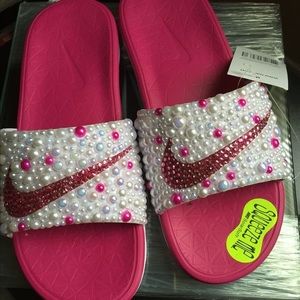 Custom dazzled Nike Slides